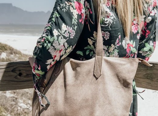 Leather Tote Bag for Sunshine & Slow Summer Days