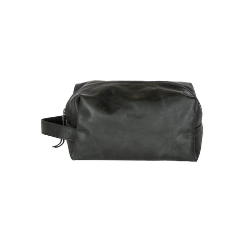 Wash Bag / Charcoal leather