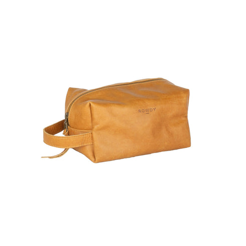 Wash Bag / Amber leather