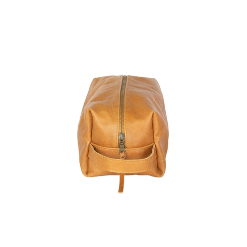 Wash Bag / Amber leather
