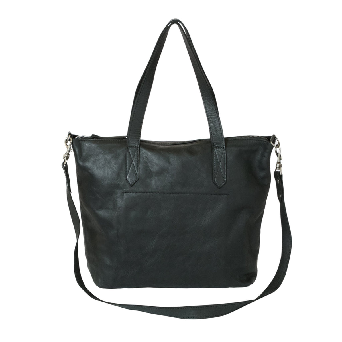 Crossbody Bag in Charcoal Leather Leather Crossbody Bags ROWDY
