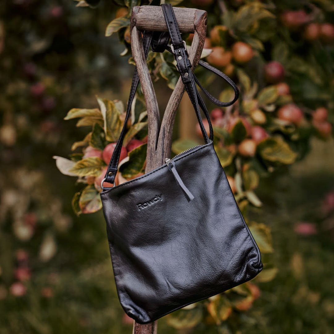 Sling Bag in Deep Midnight (Black) Charcoal Leather Slings