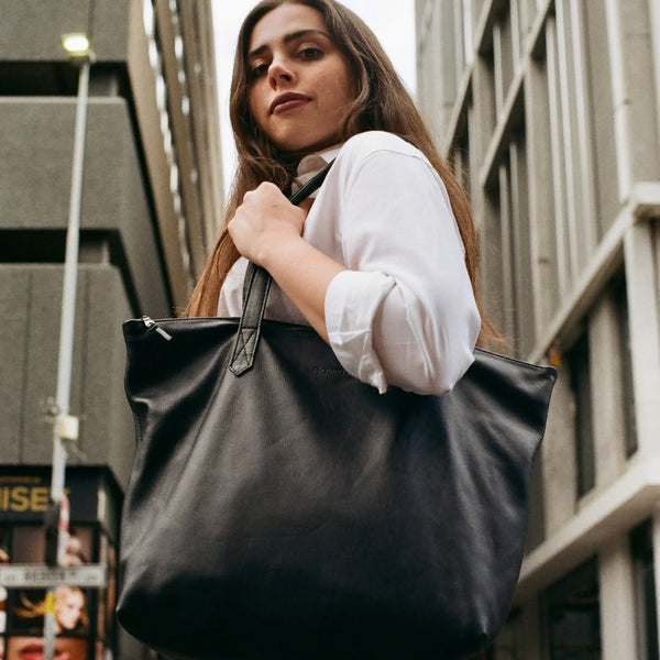 Charcoal Tote Bag leather