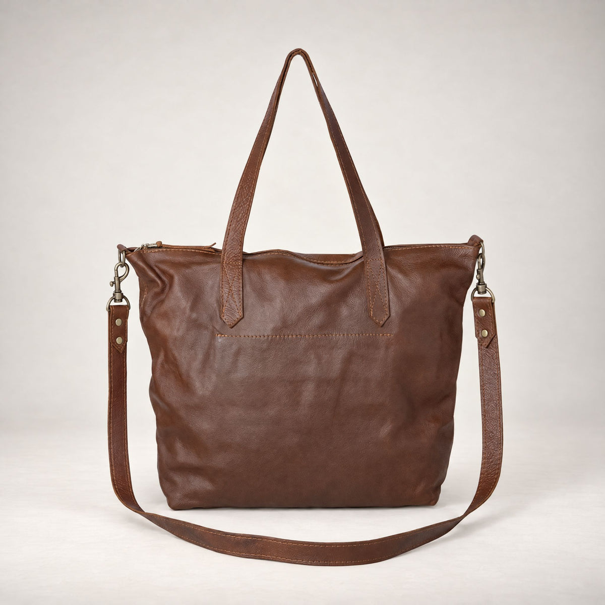 Rowdy Leather Crossbody Bag in Maple (smooth aniline leather), back view