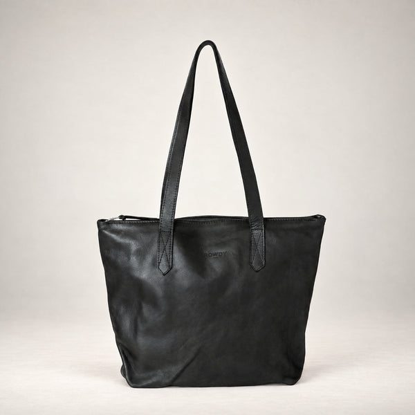 Leather Tote Bag in Charcoal