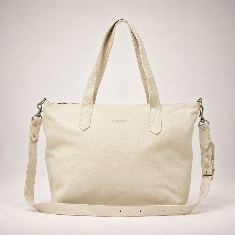 Leather Crossbody Bag in Stone