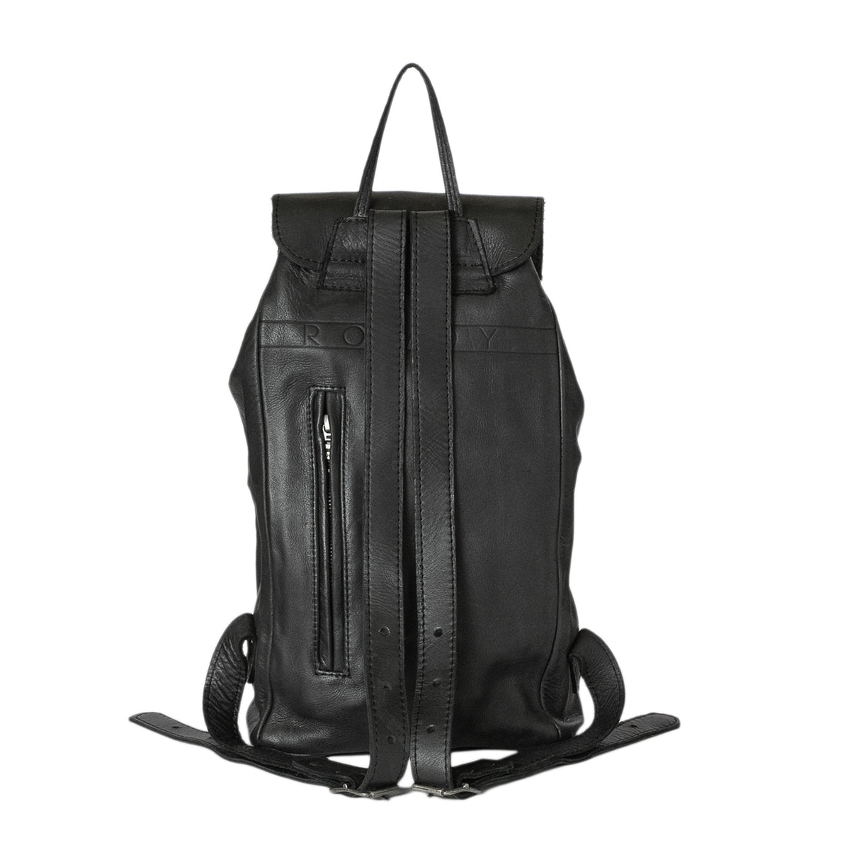 Rucksack in Black Charcoal Leather | Leather Rucksacks | ROWDY BAGS