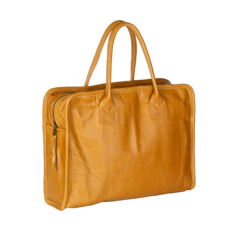 Briefcase / Amber leather