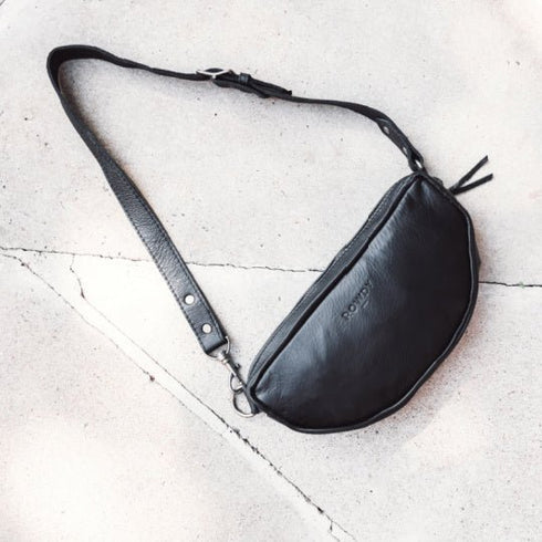 Charcoal Bum Bag leather