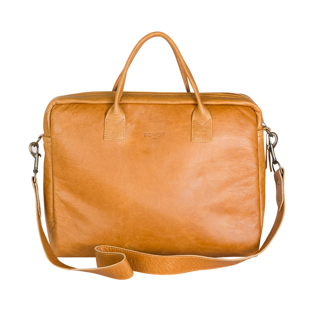 Laptop Bag in Amber Leather 15