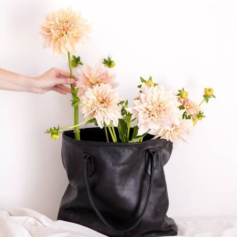 Charcoal Shopper Bag leather