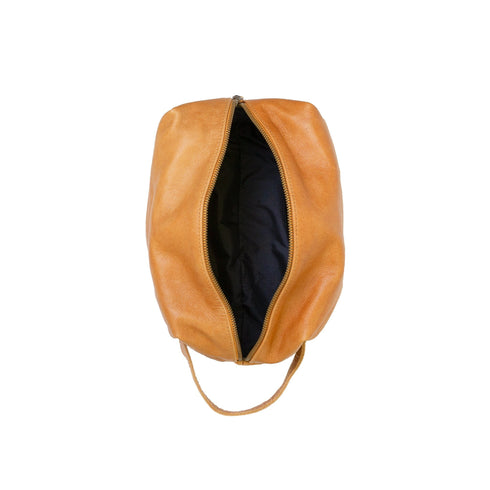 Wash Bag / Amber leather