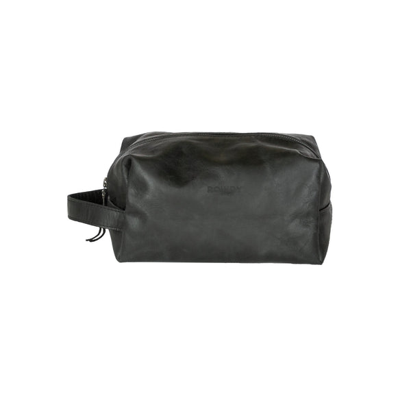 Wash Bag / Charcoal leather