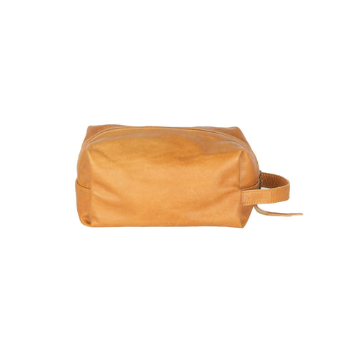 Wash Bag / Amber leather
