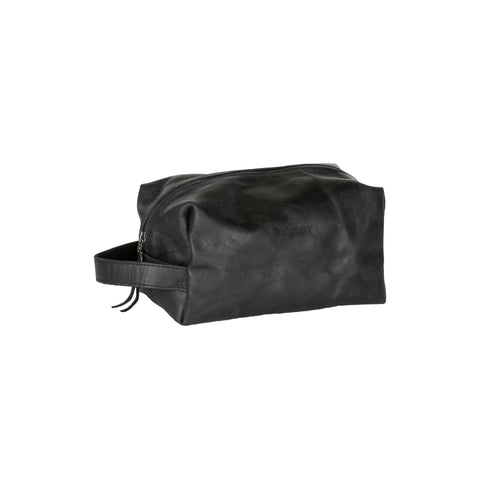 Wash Bag / Charcoal leather
