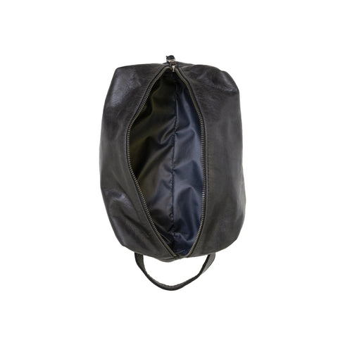 Wash Bag / Charcoal leather