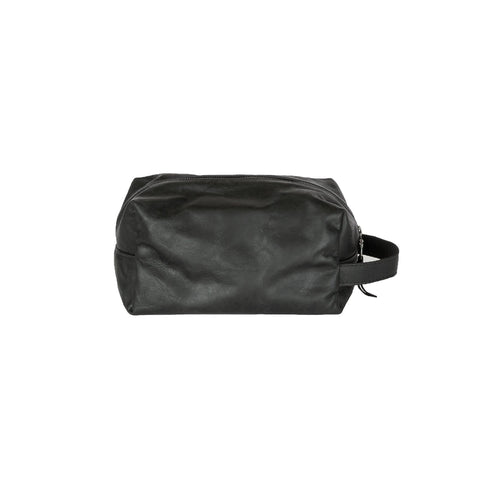 Wash Bag / Charcoal leather