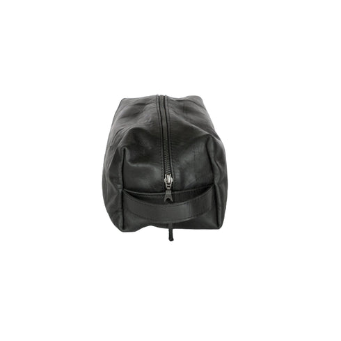Wash Bag / Charcoal leather